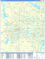 Fort Worth Wall Map Basic Style 2024